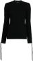 Off-White Ribgebreide top Zwart - Thumbnail 1