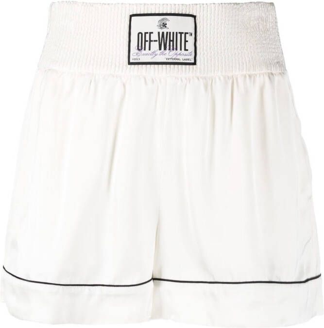 Off-White Shorts met logopatch Wit