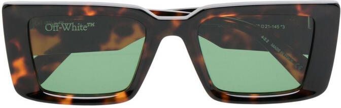 Off-White Savannah zonnebril met oversized montuur Bruin