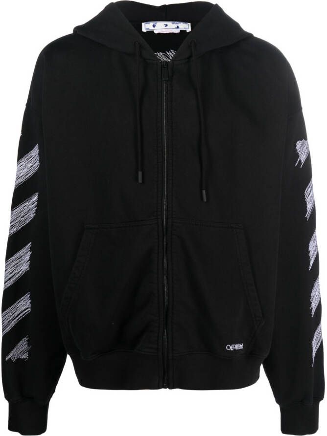 Off-White Hoodie met logo Zwart