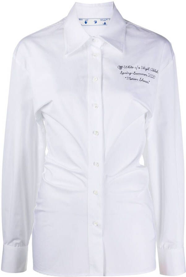 Off-White Shirt met gedrapeerd detail Wit