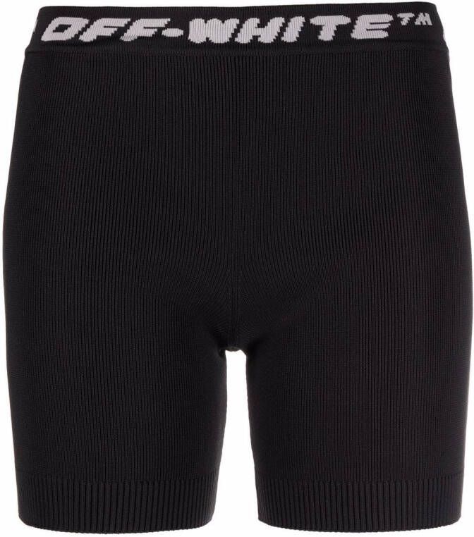 Off-White Shorts met logoband Zwart