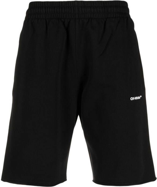 Off-White Shorts met print Zwart