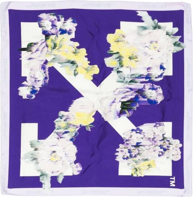Off-White Sjaal met bloemenprint Paars