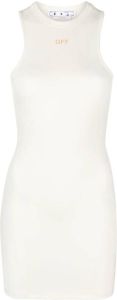 Off-White Mini-jurk met logoprint Beige
