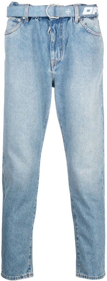 Off-White Slim-fit broek Blauw