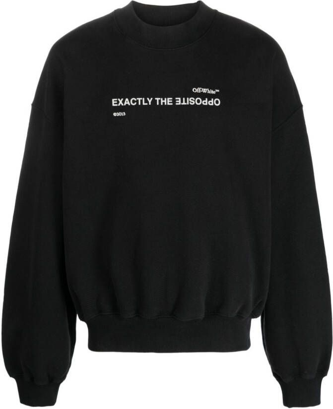 Off-White Sweater met tekst Zwart