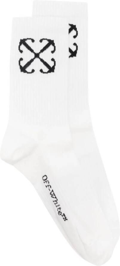 Off-White Sokken met Arrows-logo IVORY BLACK
