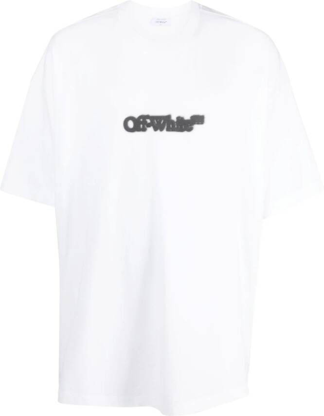 Off-White spray logo-print cotton T-shirt Wit
