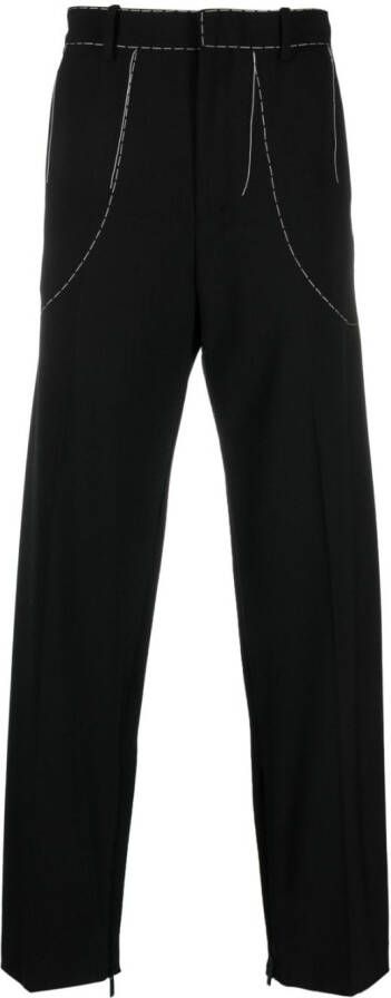 Off-White Pantalon met stikseldetail Zwart