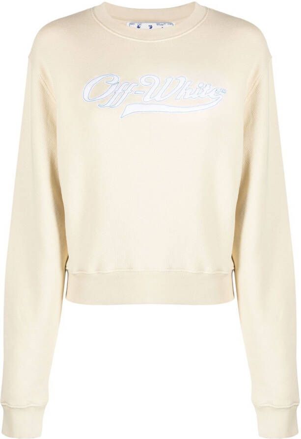 Off-White Sweater met logo Beige