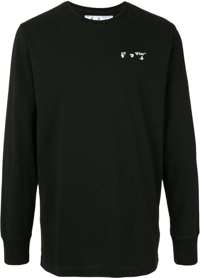 Off-White Sweater met logoprint 1001 BLACK WHITE