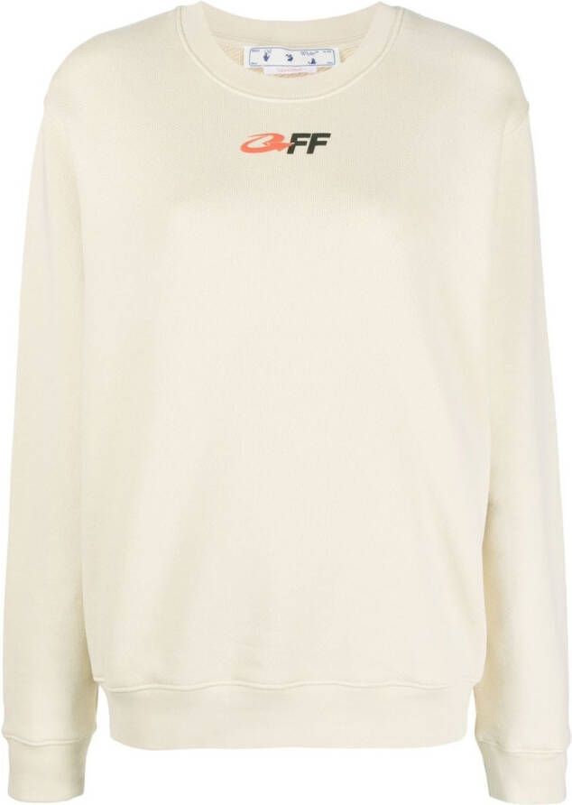 Off-White Sweater met logoprint Beige