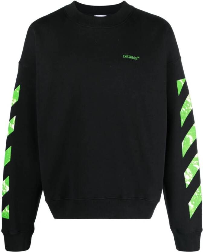 Off-White Sweater met streep Zwart