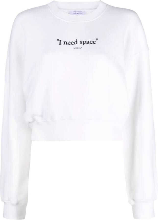Off-White Sweater met tekst Wit