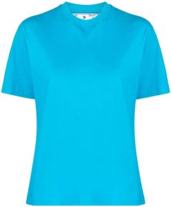 Off-White T-shirt met diagonale streep Blauw