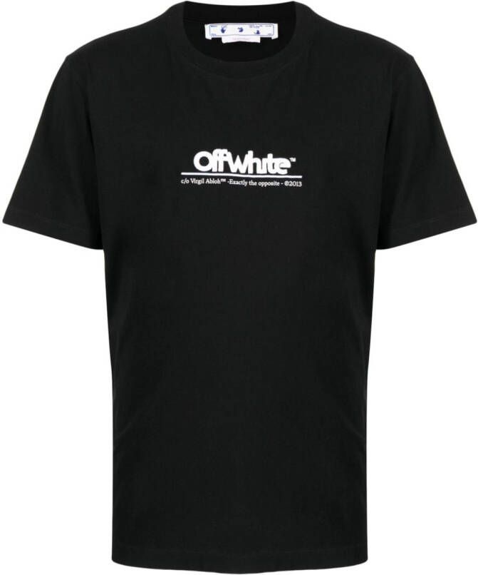 Off-White T-shirt met geborduurd logo Zwart