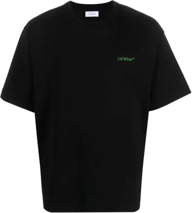 Off-White T-shirt met geborduurd logo Zwart