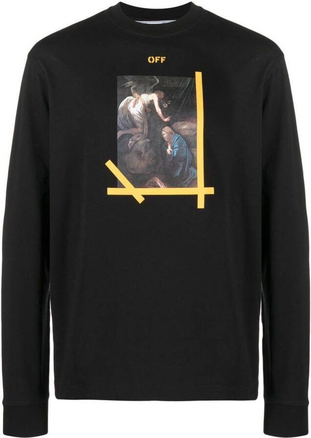 Off-White T-shirt met lange mouwen Zwart
