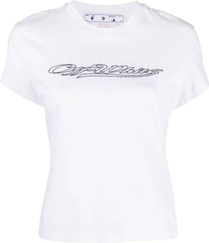 Off White Stijlvolle Off-White Scaffolding Longsleeve T-shirt White Dames