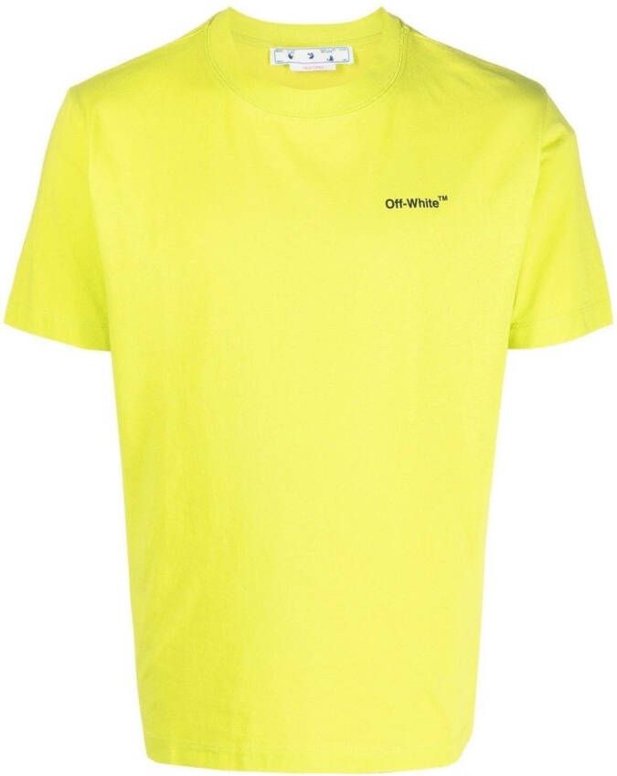 Off-White T-shirt met logoprint LIME BLACK