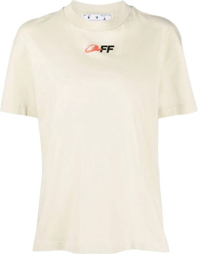 Off-White T-shirt met print Beige