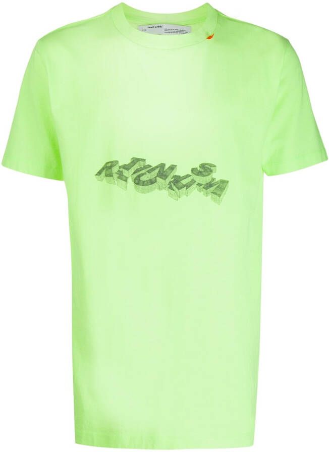Off-White T-shirt met print Groen