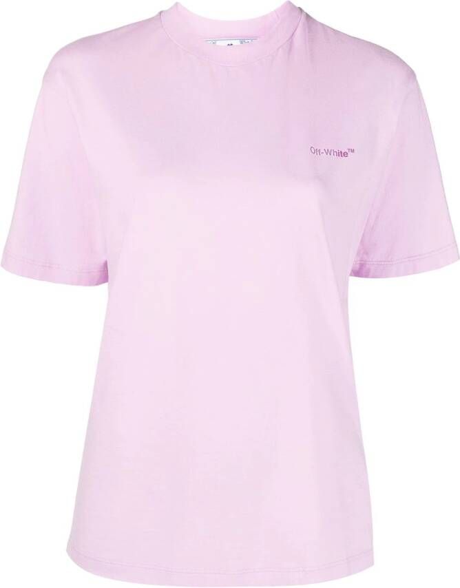 Off-White T-shirt met print Roze