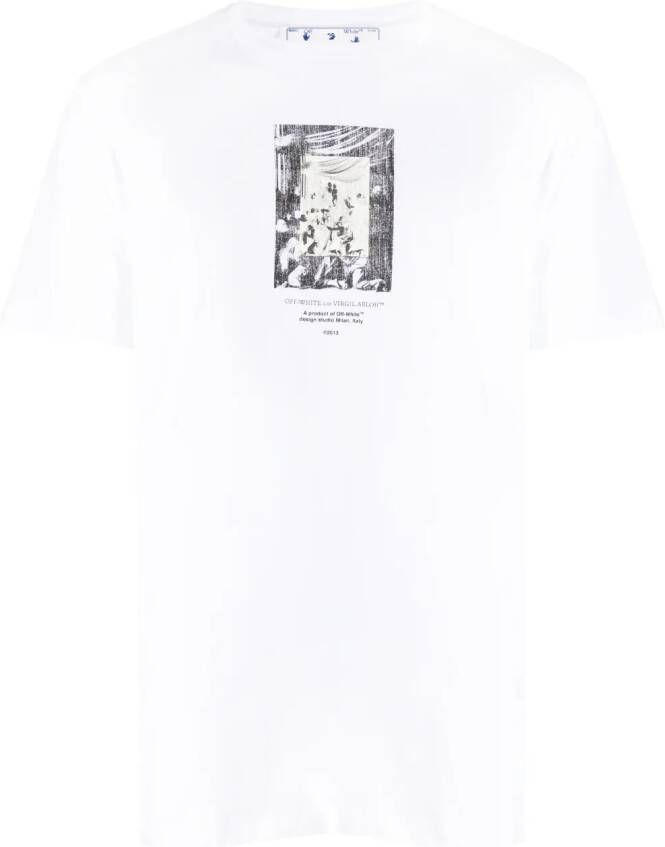 Off-White T-shirt met print Wit