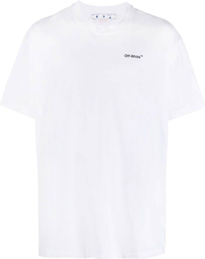 Off-White T-shirt met print Wit