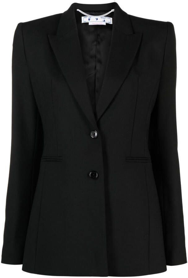 Off-White Colbert met enkele rij knopen Zwart