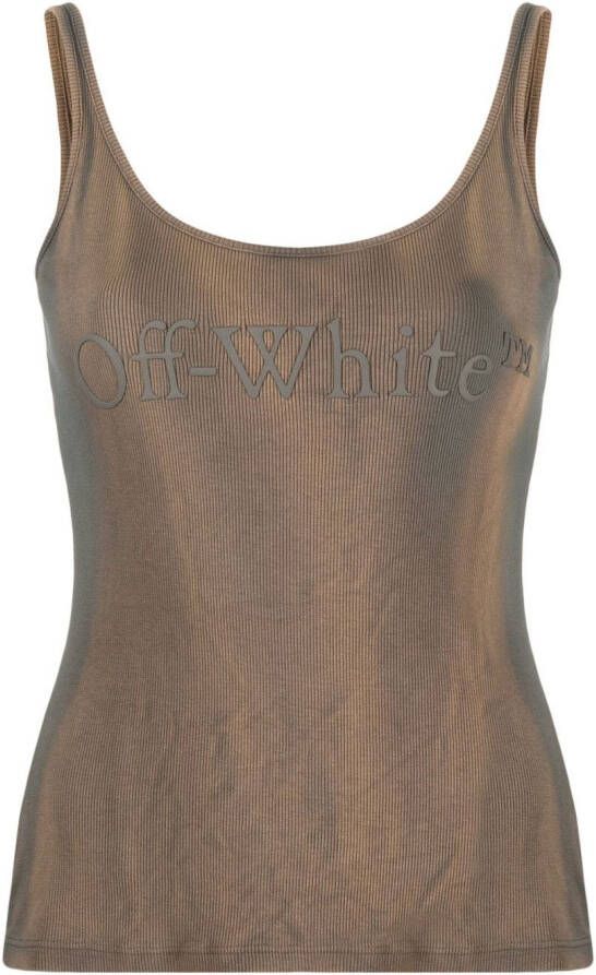 Off White Mohair Pijl Sweater Brown Dames