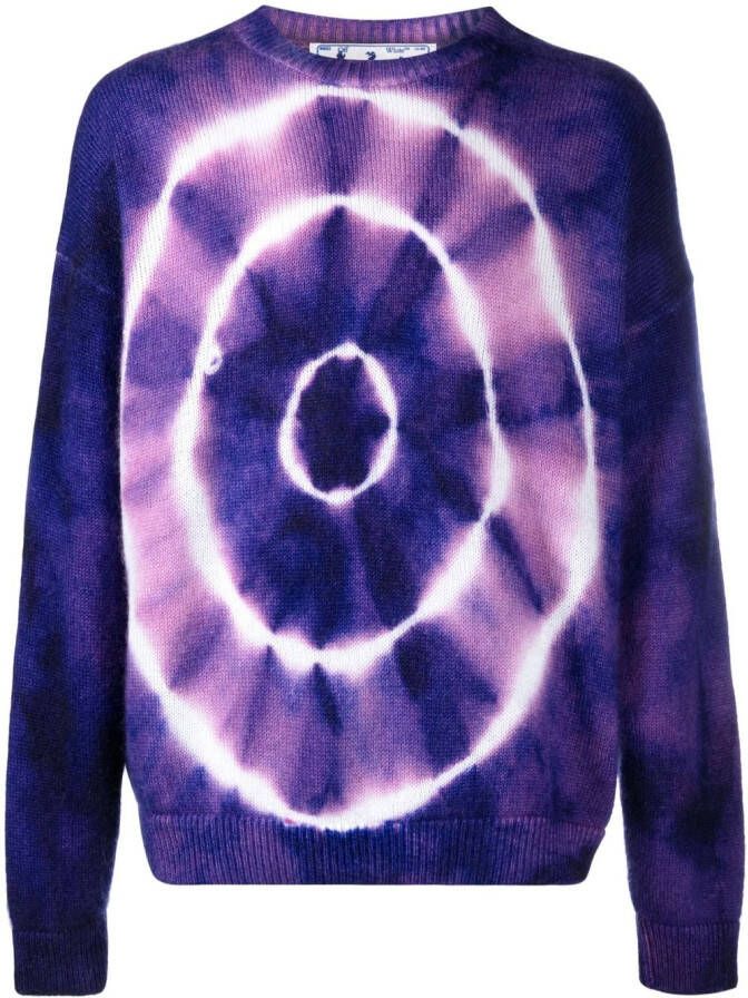Off-White Trui met tie-dye print Paars