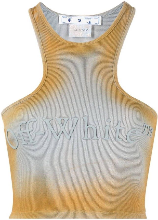 Off-White Top met gerafeld-effect Grijs