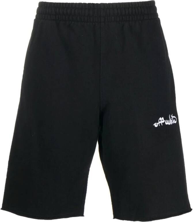Off-White Trainingsshorts met logo Zwart