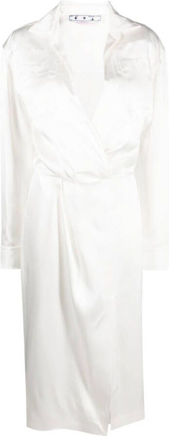 Off-White Satijnen blousejurk Wit