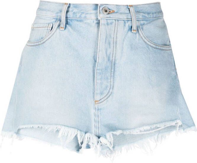Off-White Shorts met gebleekt-effect Blauw