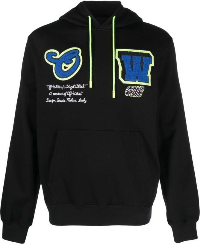 Off-White Katoenen hoodie Zwart