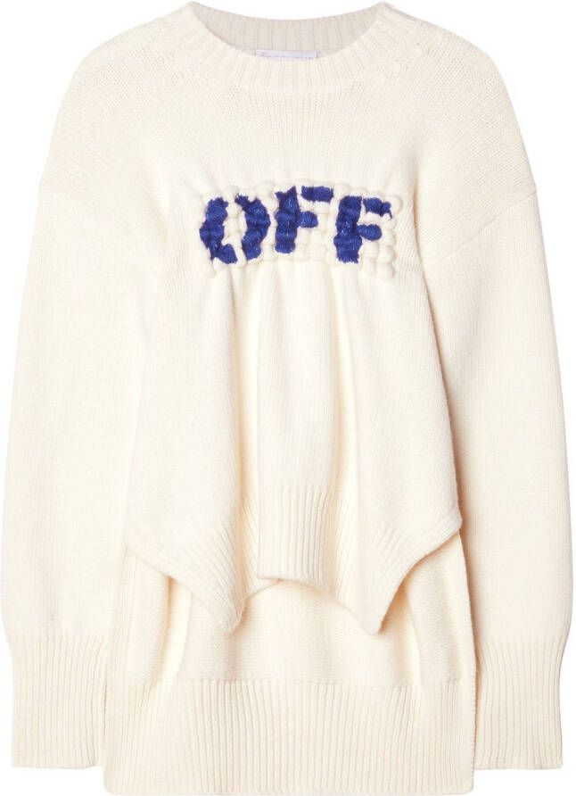 Off White Boiled Logo Crewneck Sweaters Blue Dames