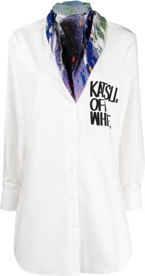 Off-White x KATSU blousejurk met logoprint Wit