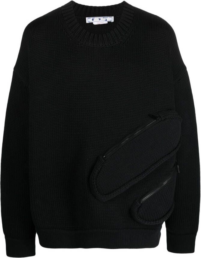 Off-White Sweater met ronde hals Zwart