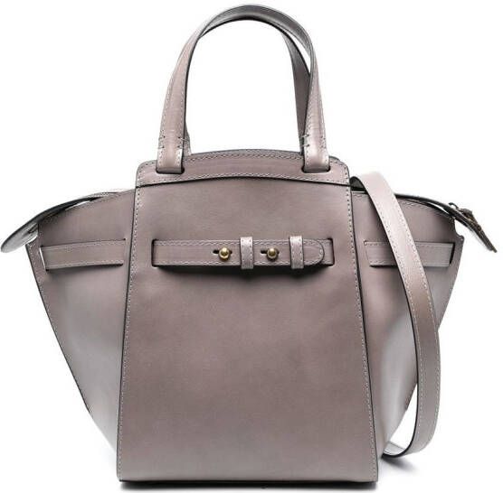 Officine Creative Saddle leren shopper Grijs