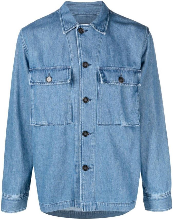 Officine Generale Denim overhemd Blauw