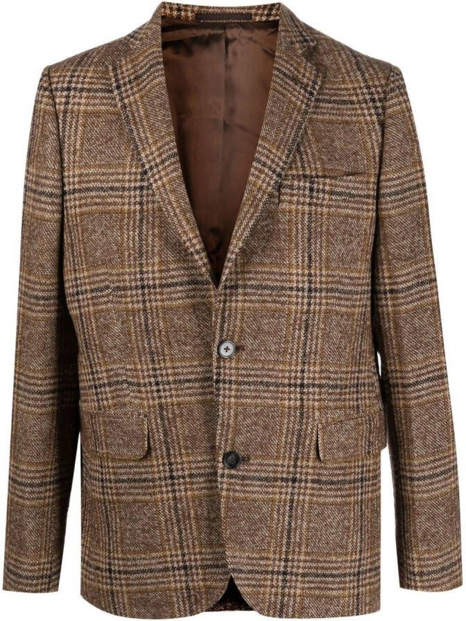 Officine Generale Blazer met enkele rij knopen Bruin