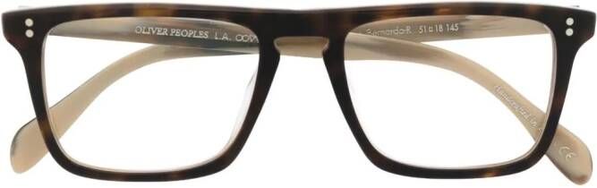 Oliver Peoples Bernardo bril met vierkant montuur Bruin