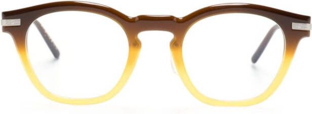 Oliver Peoples Bril met rond montuur Bruin
