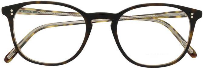 Oliver Peoples Bril met rond montuur Bruin