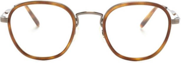 Oliver Peoples Bril met rond montuur Bruin