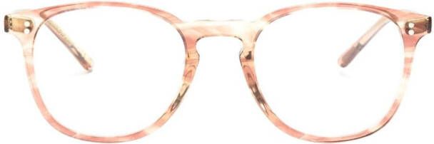 Oliver Peoples Bril met schildpadschild design Bruin