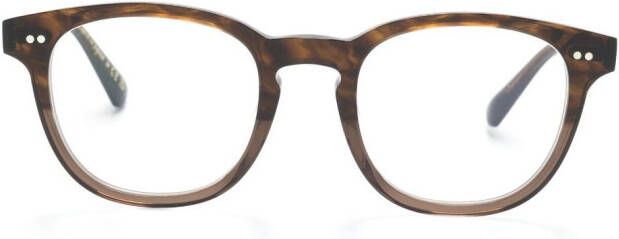 Oliver Peoples Bril met vierkant montuur Bruin